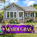 Mardi Gras Banner 78x17 Inch Mardi Gras Decorations Purple Gold Party Hanging Banner Sign for Carnival Party Indoor Outside Decor