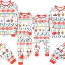 SPONGEBOB Family Matching Christmas Pajamas Set for Holiday Mommy and Me Cartoon Print Cozy Sleepwear for Kids & Adults (4-5T, White)