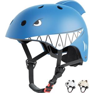 Glaf Toddler Helmet for 2-8 Years Kids Bike Helmets Baby Girls Boys Multi-Sport Adjustable Skateboard Bicycle Helmet Lightweight 4 Sizes for Toddlers (Shark, XS)