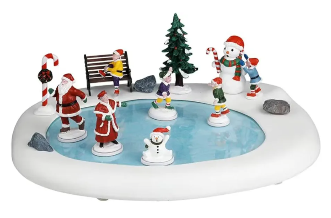 Lemax Northern Lights Skating Pond, Battery-Operated(4.5V), Table Accents, #44363
