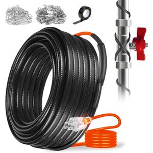 Heating Cable for Metal and Plastic Home Pipes, Energy-efficient, Self-Regulating Pipe Heat Tape for Water Pipes, Pipe Freeze Protection, Keeps Water Flowing at -40, ETL Listed,120V (100FT)