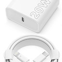 iPhone 20W USB C Fast Charger with USB C to Lightning Cable & Compatible Cord for iPhone 14/13/12/11/XS/XR/X/iPad