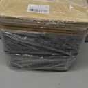 Small Plastic Storage Bins with Bamboo Lids 5.2qt Stackable Box Basket Pantry Decorative Containers Cute with Lable for Organizing Desktop Closet Office Gray of 6 packs 10 * 7.2 * 4.1