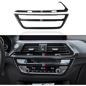 2PCS Car CD Panel Trim Center Console Cover Carbon Fiber Sticker Decal fits for BMW X3 G01 X4 G02 2018 2019 2020 2021 Accessories