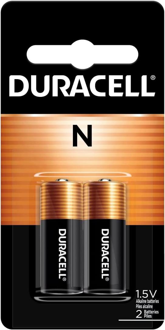 Duracell N 1.5V Alkaline Battery, 2 Count Pack, N 1.5 Volt Alkaline Battery, Long-Lasting for Medical Devices, Key Fobs, GPS Trackers, and More