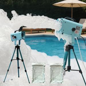 LANGXUN 600W Foam Machine with Tripod Stand, Portable Party Foam Cannon Maker, Blue, Includes 2 Packs Foam Powder for Pool, Backyard, Outdoor Events, Birthdays, Summer Camp (Blue)