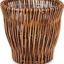 Household Essentials Small Reed Willow Waste Basket, Handwoven Basket with Removable Liner, Attractive Alternative to Plastic or Metal Cans, Brown