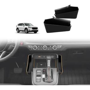 Muslogy Console Organizer Compatible with 2023 2025 2026 Honda CRV Accessories CRV Center Console Shifter Storage Box ABS Side Organizer Left & Right Set with AntiSlip Mats & Stronger Tape