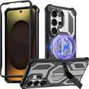for Samsung Galaxy S26 Ultra Case with Front Frames & Adjustable Kickstand, Magnetic Rugged Shockproof Bumper Cases Heavy-Duty Magnetic Protective Cover (2026), (Gray)