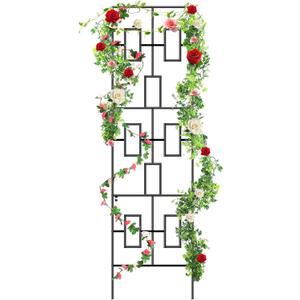Newtay Giant Trellis for Climbing Plants, 108'' x 30'' Large Heavy Duty Rustproof Metal Vine Plant Trellis with Black Coating for Outdoor Climbing Plants Vegetables Support(Retro Style)