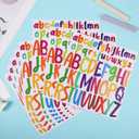 5 x 416pcs Letter Stickers, 8 Sheets 1 inch 2 inch Lowercase & Capital Self Adhesive Alphabet Stickers Waterproof Vinyl Letter Decals for Scrapbooking Mailbox Poster Crafts (Colorful)