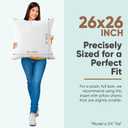 Pillowflex Synthetic Down Pillow Insert - 26x26 Down Alternative, Ultra Soft Large Square European Throw Pillow, Couch Euro Sham, Bed - 1 Decorative Form (26 Inch by 26 Inch)