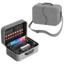 Compact All in One Carrying Case for Nintendo Switch 2 2025, Hard Shell Organizer Box for Switch 2 Accessory Compatible with Pro Controller Dock, with 18 Game Card Slots, Hard Shell Travel Bag, Grey