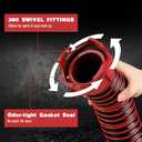 3FT RV Sewer Hose Kit: Heavy Duty Camper Waste Hose with Leak-Proof Swivel Fittings, 90 Clear Elbow, 4-in-1 Adapter, TPE Tech for Crush-Proof and UV-Resistant