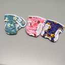 Pet Soft Washable Female Diapers (3 Pack) Female Dog Diapers, Comfort Reusable Doggy Diapers for Girl Dog in Period Heat (Cute Flower, XS) 