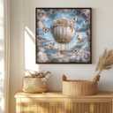 Hot Air Balloon Puzzle 1000 Pieces, PICKFORU Fantasy Butterfly Rose Flower Jigsaw Puzzle, Impossible Unique Nature Art Theme, Challenging for Adults