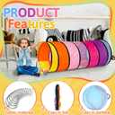 27.6 Inch Large Play Tunnel for Kids Colorful Play Tent Crawl Tunnel Toddlers Babies Children or Dogs, Collapsible Gift for Boy Girl Toys Indoor Outdoor(1 Pcs), 27.6 x 28.35 x 70.9 inches