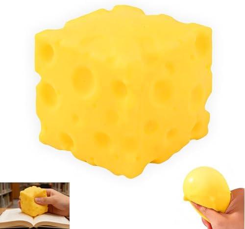 Yellow Cheese Squeeze Toy, Soft Novelty Toy, Rebounding Sensory, Help for Relax, Stress Squeeze for Adults，use only by Individuals Aged 14 and Above.