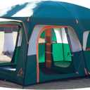 KTT Extra Large Tent 12 Person, Family Cabin Tents, 2 Rooms, 3 Doors and 3 Windows with Mesh, Straight Wall, Waterproof, Double Layer, Big Tents for Outdoor, Picnic, Camping, Family Gathering.