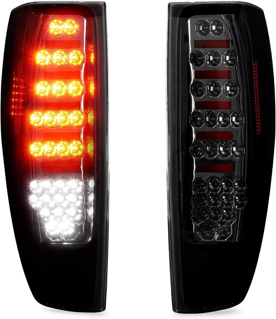 Tresound LED Tail Light for Chevy Colorado 2004-2012, GMC Canyon 2004-2012 Rear Taillight Assembly Chrome Housing Smoked Lens