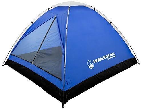 2 Person Camping Tent with Rain Fly and Carrying Bag Lightweight Outdoor Pop Up Tents for Camping Essentials, Music Festivals, Backpacking, Hiking, or Beach Shelter by Wakeman Outdoors