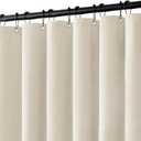 MIULEE Linen Shower Curtain with 12 Metal Hooks Modern Heavy Duty Washable Fabric Curtain Set Waterproof Thick Cloth Shower Curtains for Bathroom Bathtub Washable, W72*L72, Light Cream