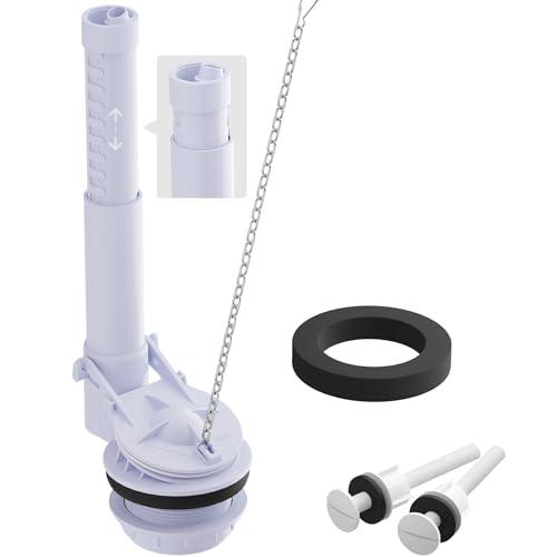 2-Inch Toilet Flush Valve Replacement Kit with Tank Bolts & Gasket, Adjustable Overflow Tube, Compatible with Kohler/American Standard & Most Two Piece Toilets, Easy DIY Installation