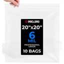 20" x 20" Extra Large Reclosable Plastic Zip Bags, 50 Count
