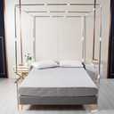 Canopy Bed Frame - Full/Queen/King Size, Adjustable, Stainless Steel Canopy Poles - Silver (Canopy Frame Only)