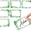 240 Pcs Greenery Name Tags Stickers Summer Green Leaves Border Tag Labels Party Name Tag Personalized Tags for Themed Party Office Home, 3.5 x 2.4, 6 Styles