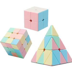 Magic Cube Set, Educational Speed Cubes 3 Pack of 2x2x2 3x3x3 Pyramid Smooth Puzzle Cube