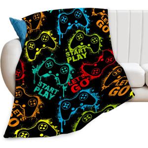 Gaming Blanket Gaming Throw Blankets Cozy Fleece Flannel Plush Blanket Bedding Game Gifts for Boys Girls Men Women Lovers Adults Decor for Couch Sofa Bed 50"X40"