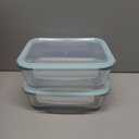 2 Pack 78 Oz / 9.8 Cups Large Glass Food Storage Containers with Lids, Meal Prep Containers for Baking, Serving, Glass Storage Container, BPA Free, Leakproof, Freezer, Microwave/Oven Safe (Green)