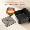 Cosori 9-in-1 TurboBlaze Air Fryer 6 Qt, PFAS-Free Ceramic Coating, 90450F, Precise Heating for Even Results, Air Fry, Roast, Bake, Broil, Dry, Frozen, Proof, Reheat, Keep Warm, 120V, Dark Gray