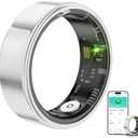 Jojovenusmall Smart Ring for Women & Men, Health Fitness Tracker with Sleep Monitor, Long-Lasting Battery, Activity Tracker Ring (Silver, 11)