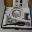 10X Magnifying Glass with Light and Stand, LED Desk Lamp with Base and Clamp, 5 Color Mode, 10 Dimmable Levels, Hands Free for Reading Crafts Jewelry Sewing Close Work (Black)