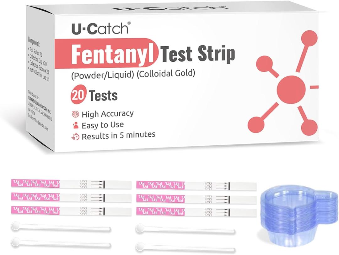 [20 Pack] Fentanyl Test Strips: Rapid Fentanyl Testing Kit for Liquid/Powder Substances Fentanyl Components Detection in High Sensitivity- Individually Packaged