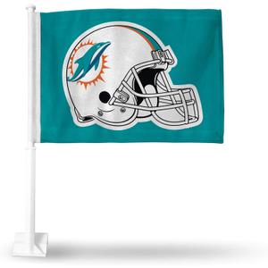 Rico Industries NFL Double Sided Car Flag - 16" x 19" - Strong Pole That Hooks onto Car/Truck/Automobile