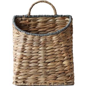 Woven Hanging Basket Water Hyacinth Hanging Wall Basket Wicker Handmade Baskets for Garden Farmhouse Home