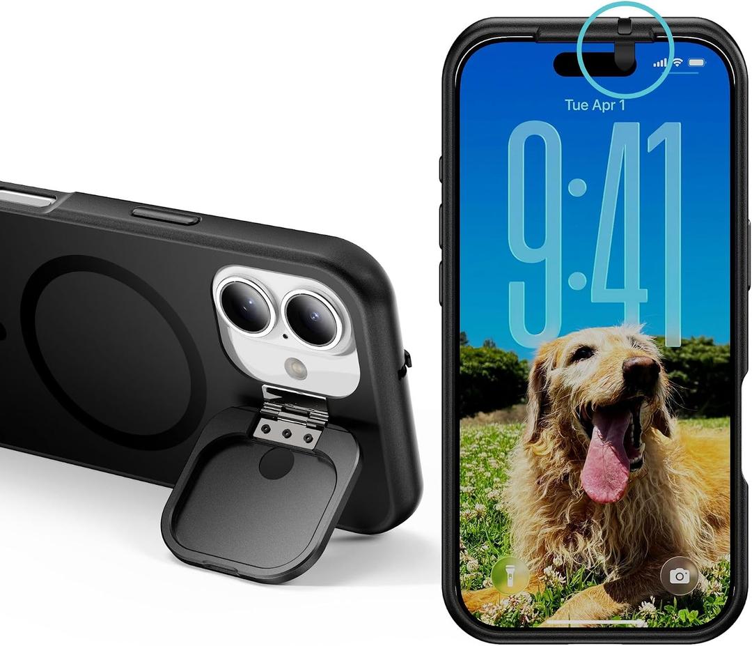 iPhone 17 Privacy Case | Front and Rear Camera Covers | MagSafe iPhone Case with Lens Protection | Camera Blocker for Privacy and Safety | Slim Shockproof Phone Cover 6,3-inch Black