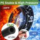 130FT Irrigation Tubing System Kits: 1/4" OD 1/6" ID PE Hose with Accessories Zip Ties, Watering Flexible Line for Garden Raised Bed Flower Potted Plant Lawn Yard Tree