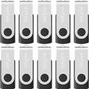 10-Pack Enfain 16GB USB 2.0 Swivel Flash Drives: Shareable Data Storage for Home & Office Use (Black)