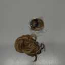 CJL HAIR 2PCs Small Cute Messy Bun Hair Piece for Thin Hair Women Mini Synthetic Curly Bun Scrunchies Updo Hairpieces Sahara Beige