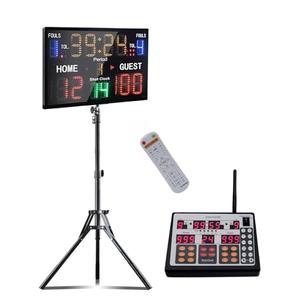 YZ LED Basketball Scoreboard with Shot Clock, Digital Scoreboard with Control Panel, Electronic Scoreboard with Timer Clock, Digital Score Keeper Outdoor (With Stand)