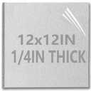 1/4Inch Thick Aluminum Sheets & Plates, 12” x 12”Heavy Duty Aluminum Plates with Protective Film, 6061 Flat Plain Panel Plate Solid Metal Sheet Plate for Crafting Structural Framing Base Plate