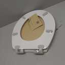 Pro Elite Heavy-Duty Wood Toilet Seat Round, White, Magnetic Quick-Release Easy-Clean and Change, HushMotion Soft Close, StainShield High-Gloss Finish, Arch-Tite Secure Fit