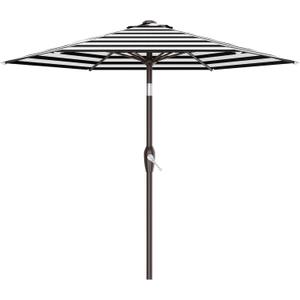 AreShark 7.5FT Patio Umbrella Table Market Umbrella w/Tilt and Crank, Heavy-Duty Outdoor Umbrellas for Pool, Deck, Garden and Backyard, Black & White Stripe