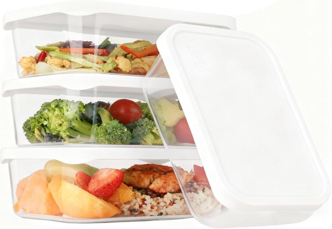 Quodac Food Storage Containers 4-Pack, 4.7 Cup Leakproof Lunch Boxes with Silicone Lids, Microwave & Dishwasher Safe, BPA-Free Meal Prep Containers