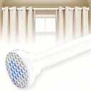 White Shower Curtain Rod 24-40 Inch Integration Tension Curtain Rod, Load 44LBS No Splice 304 Stainless Steel Adjustable Spring Heavy Duty Tension Rods for Bathroom Windows No Drill Non Slip