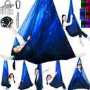 Sensory Swing for Kids Holds up to 300lbs Indoor & Outdoor Therapy Cuddle Swing with Hammock Hooks Hanger Kit for Calming, Effect for Autism, ADHD or SPD. (Space Blue)